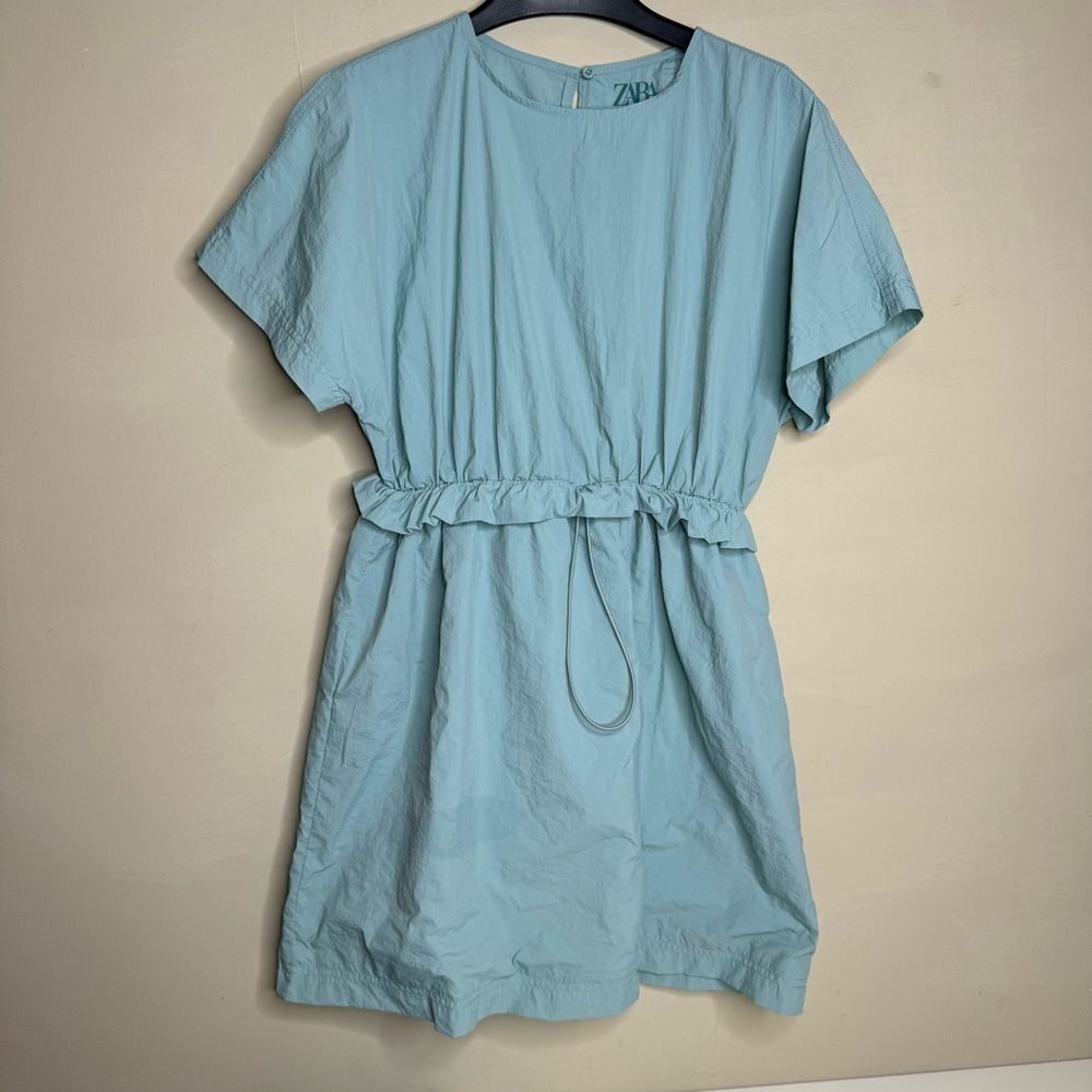 ZARA SEA GREEN NYLON SHORTSLEEVE JUMPER SIZE 11/12